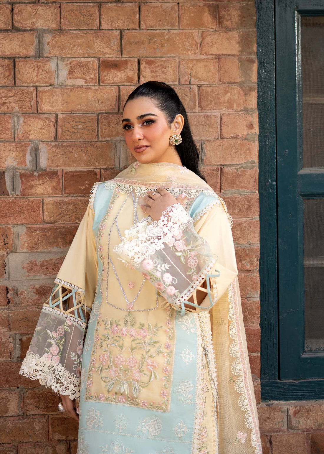 Fozia Khalid | Blossom Festive Lawn 25 | Primrose XS Pastel Yellow Lawn