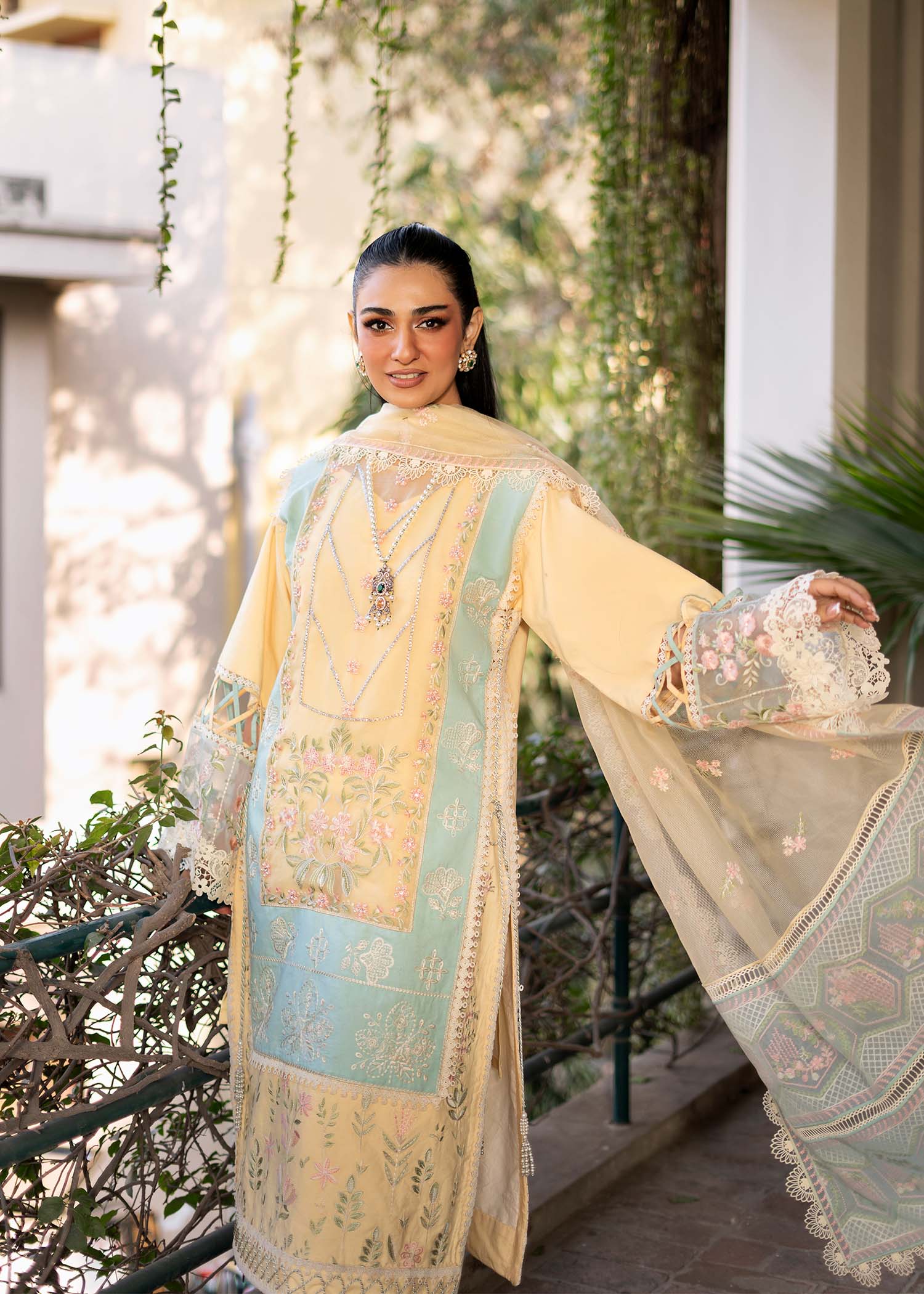 Fozia Khalid | Blossom Festive Lawn 25 | Primrose L Pastel Yellow Lawn