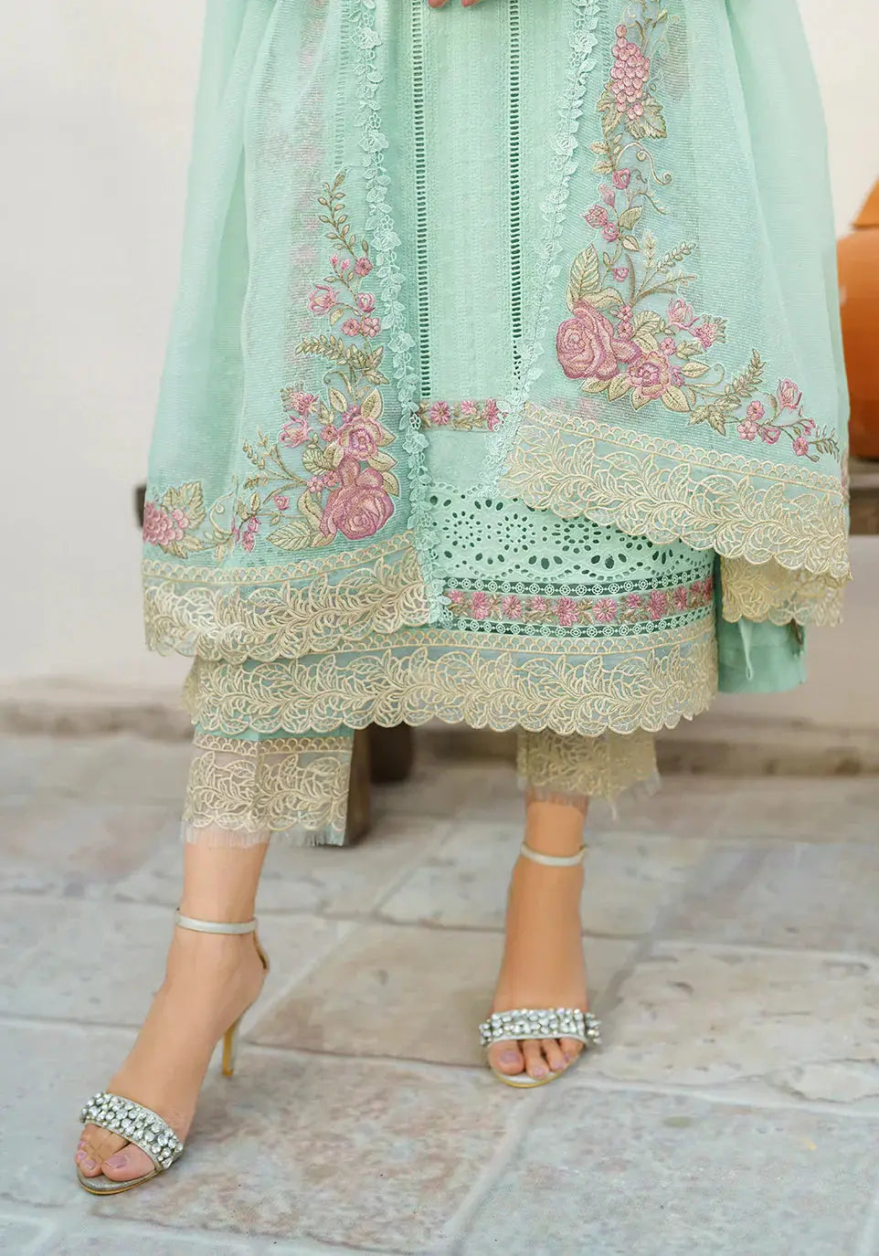 Zarqash | Belle Ame 24 | BL 006 Aqua Blue - Pakistani Designer Dress - by Zarqash | Type: Luxury - 100% Original at Saira Sultan
