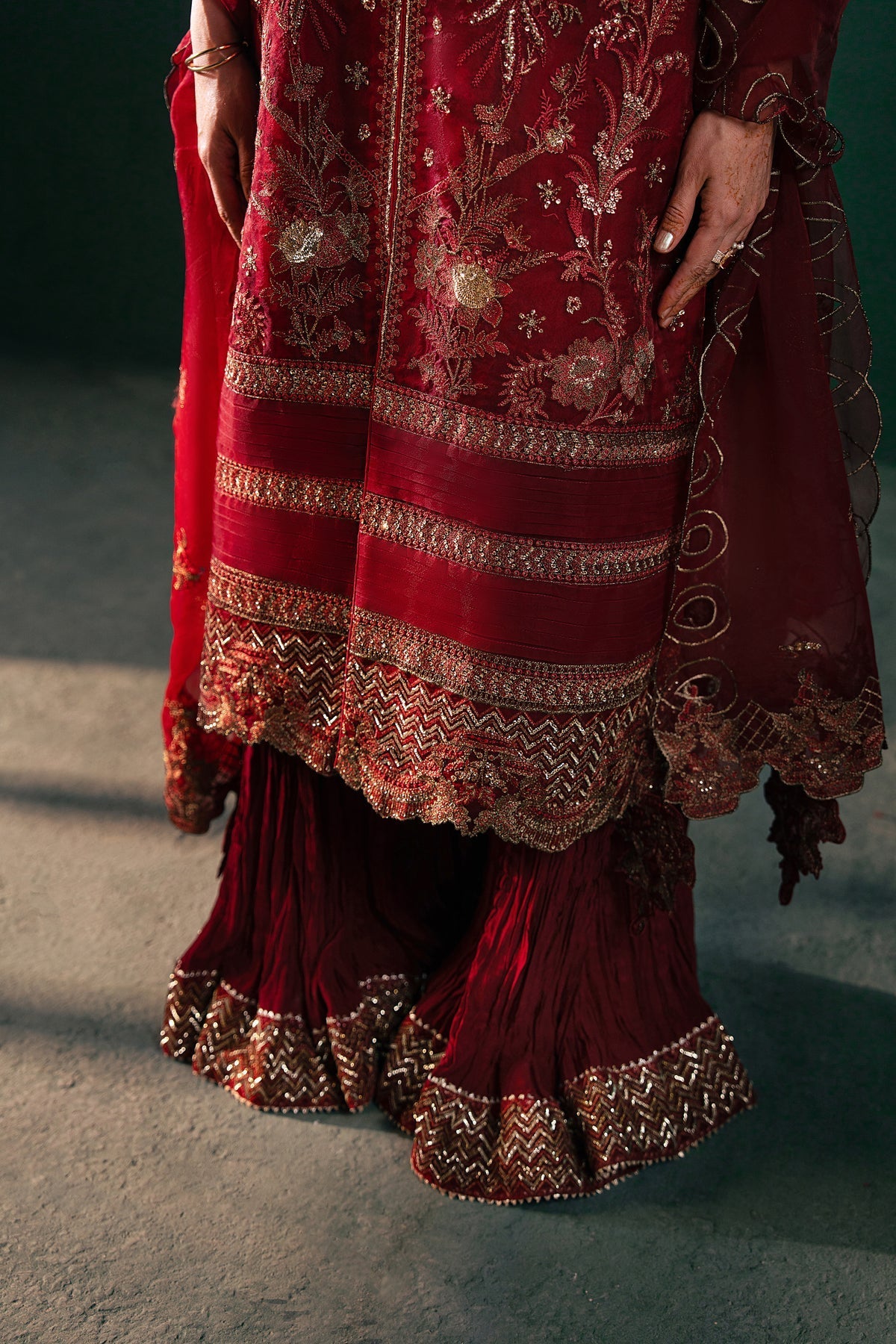 Malook | Rashq e Qamar | Serena XL Maroon Organza