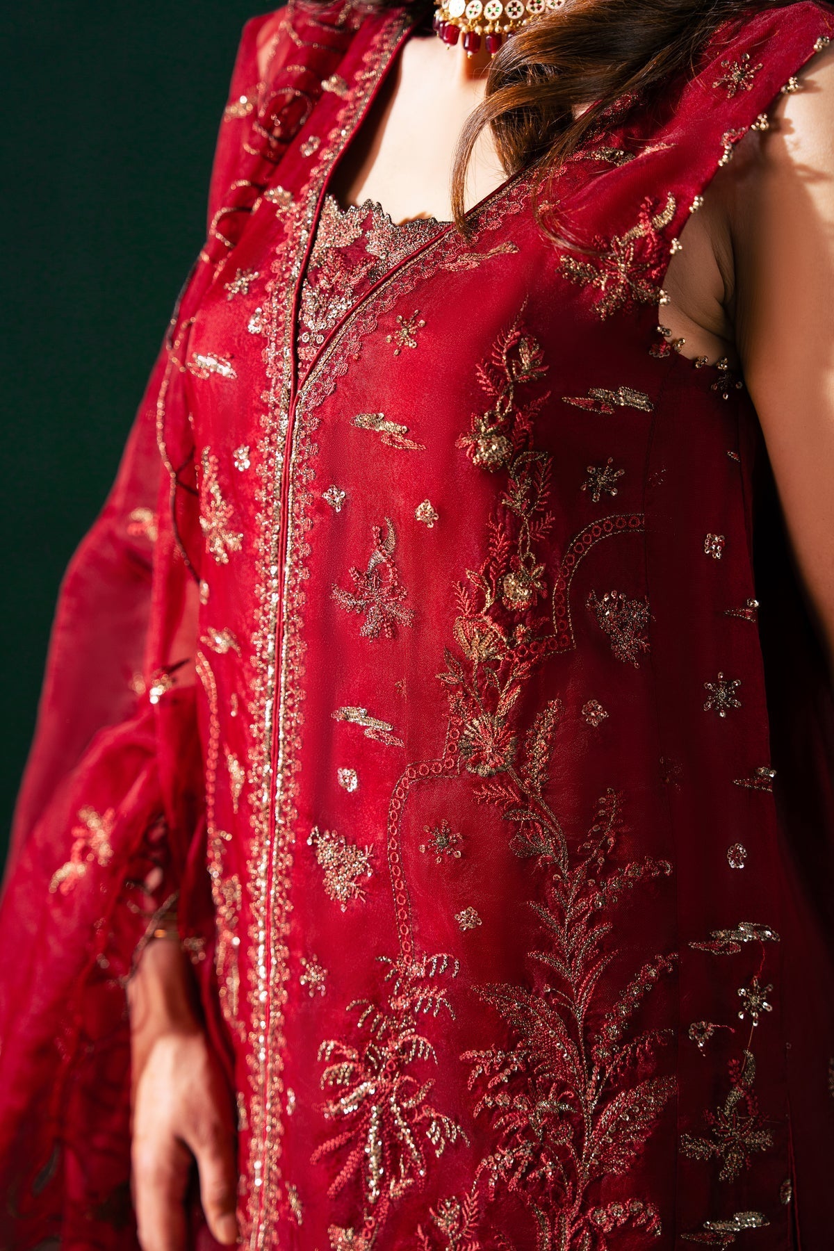 Malook | Rashq e Qamar | Serena L Maroon Organza