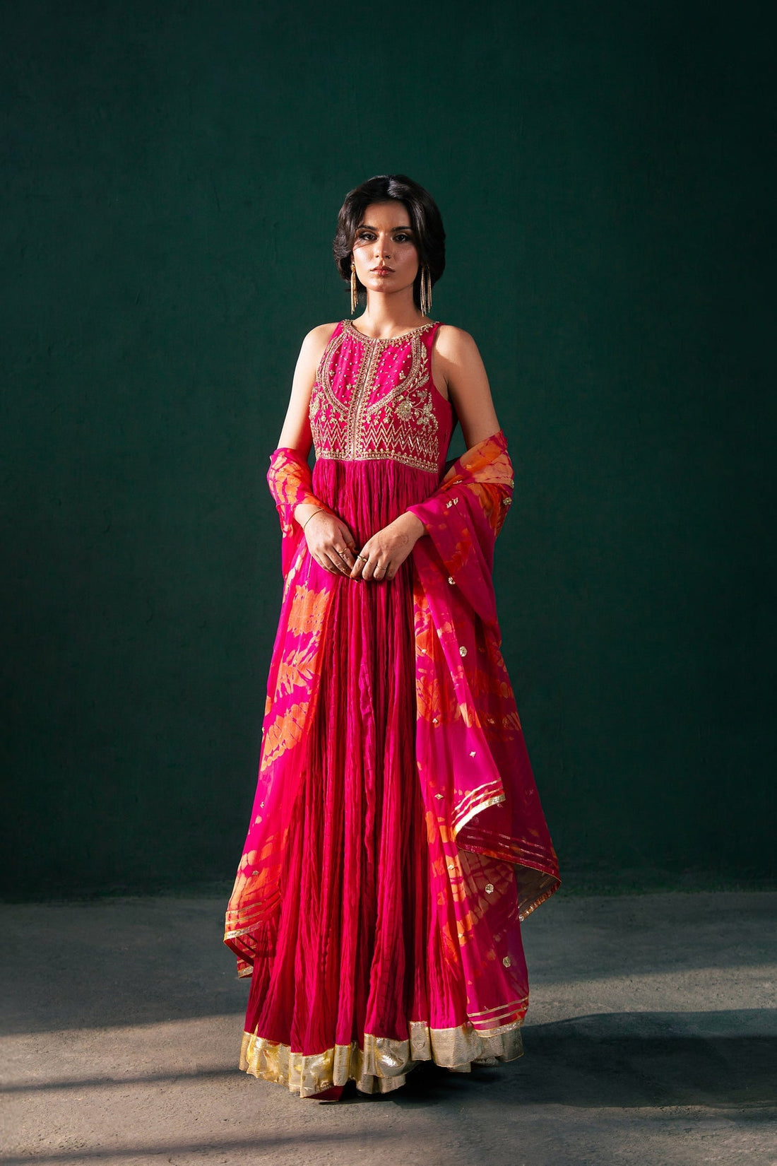 Malook | Rashq e Qamar | Jahanara XS Hot Pink Raw Silk