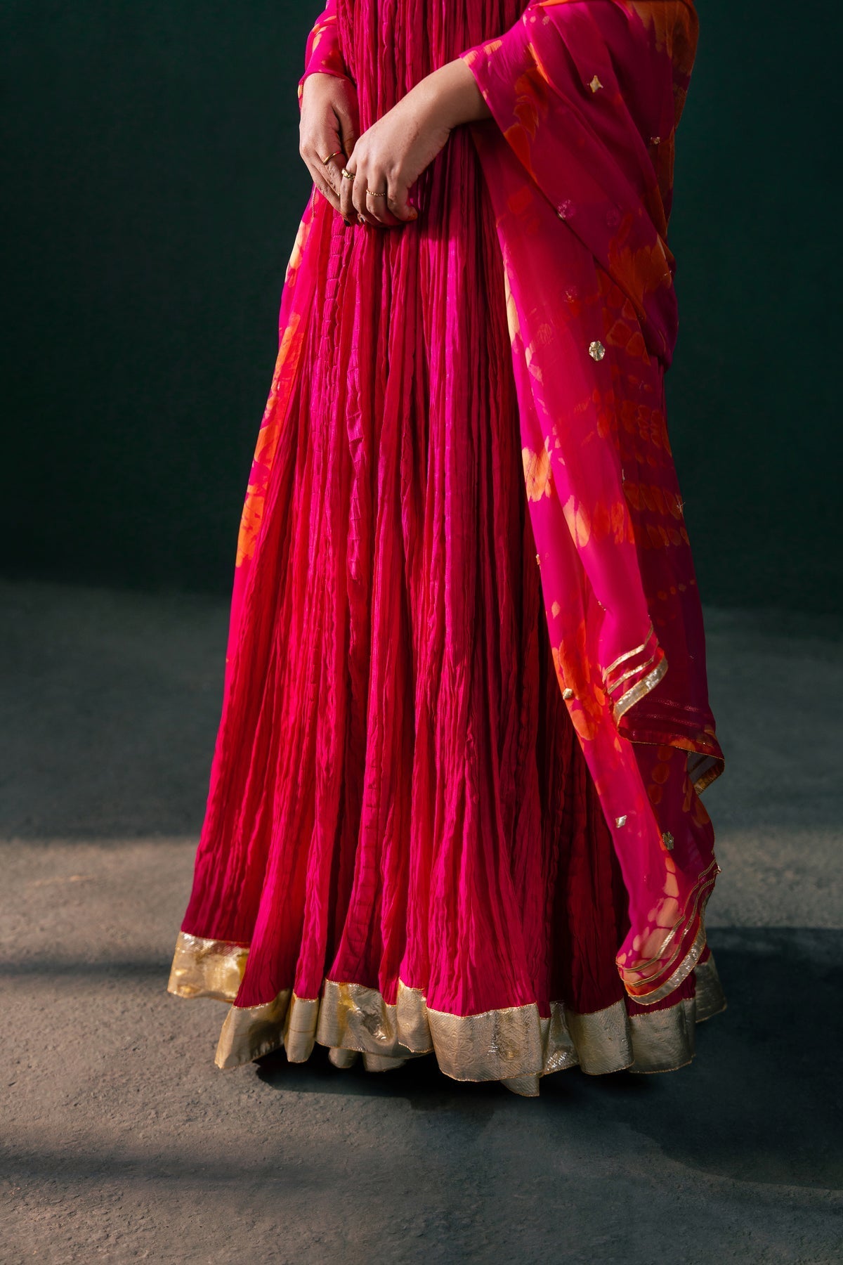 Malook | Rashq e Qamar | Jahanara M Hot Pink Raw Silk