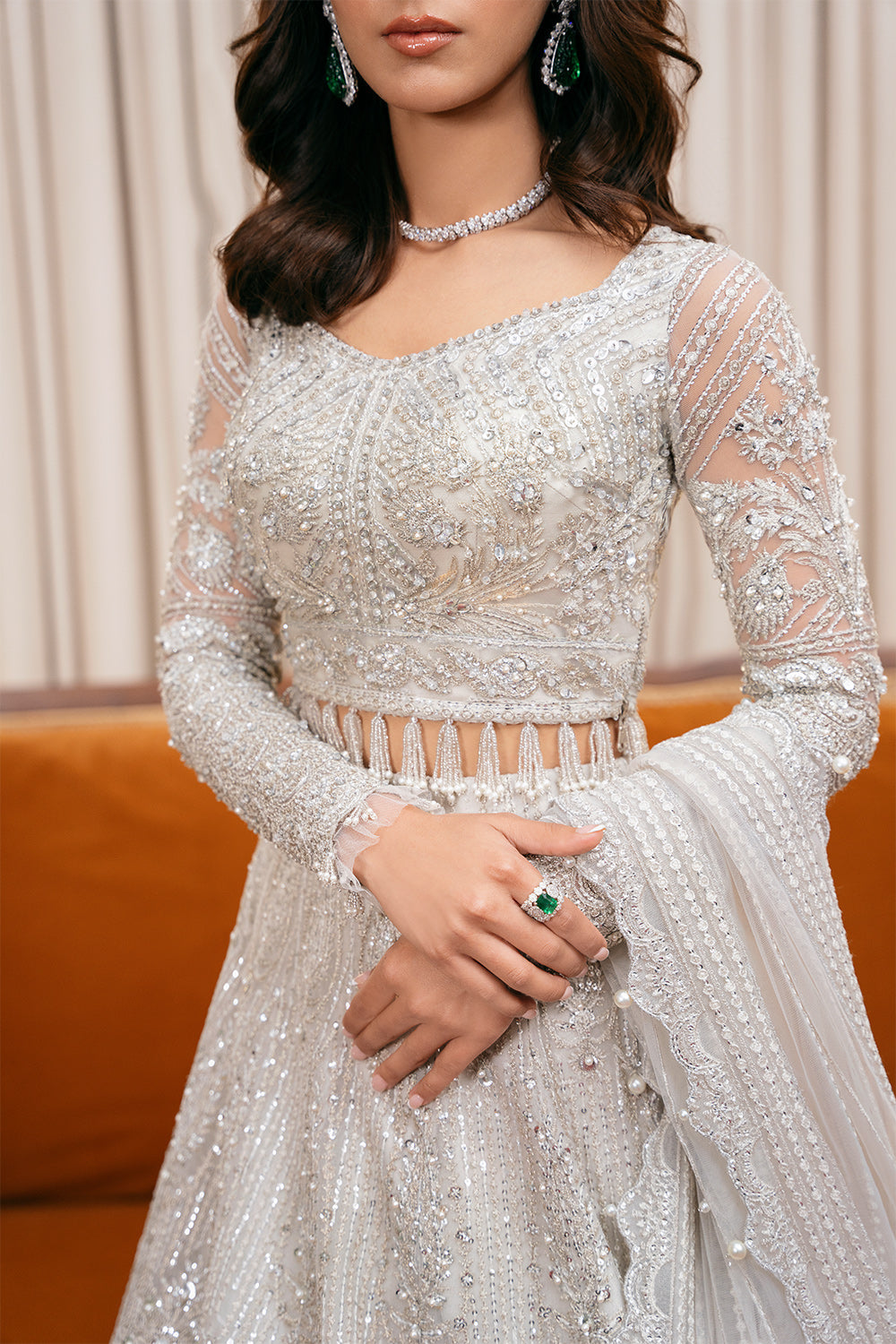 Saira Rizwan | Festive Formals 24 | LIARA-SRF-D-01 XL White Net