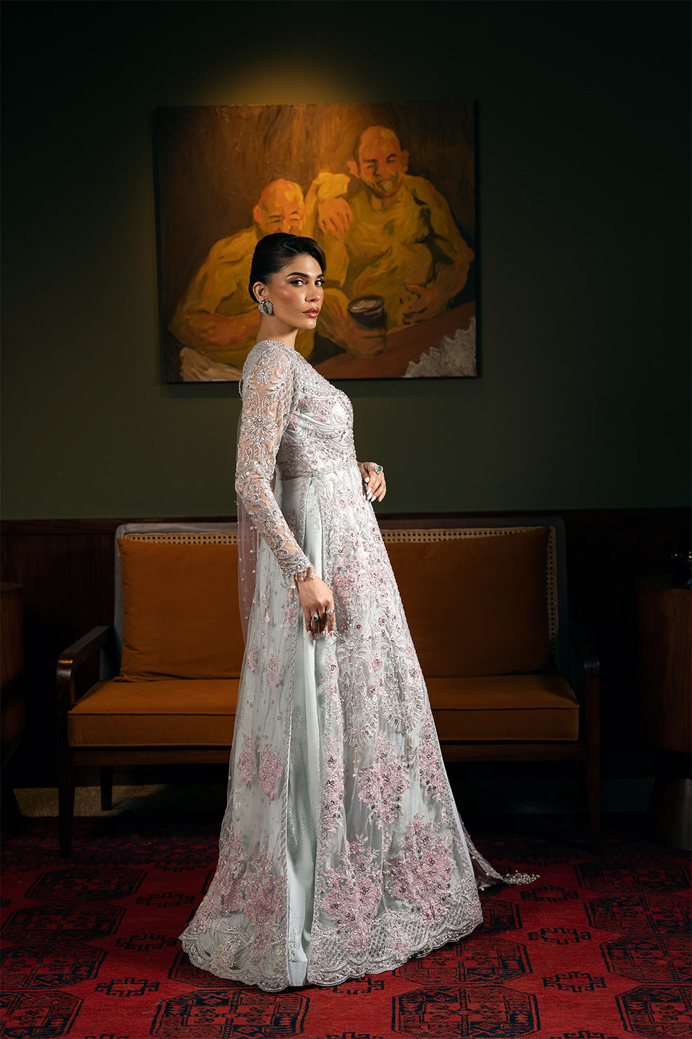 Saira Rizwan | Festive Formals 24 | KYLO-SRF-D-04 XL Silver Net