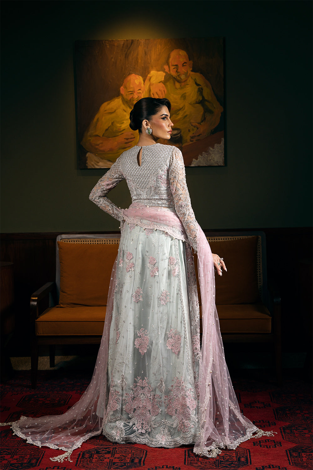 Saira Rizwan | Festive Formals 24 | KYLO-SRF-D-04 XS Silver Net