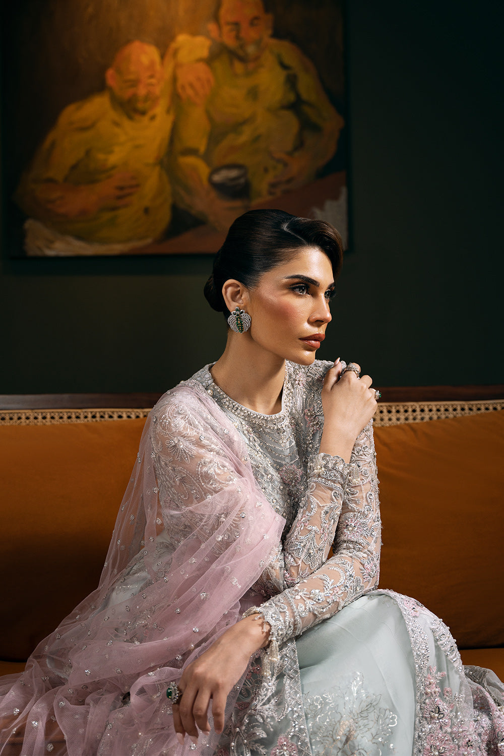 Saira Rizwan | Festive Formals 24 | KYLO-SRF-D-04 Custom Size Silver Net