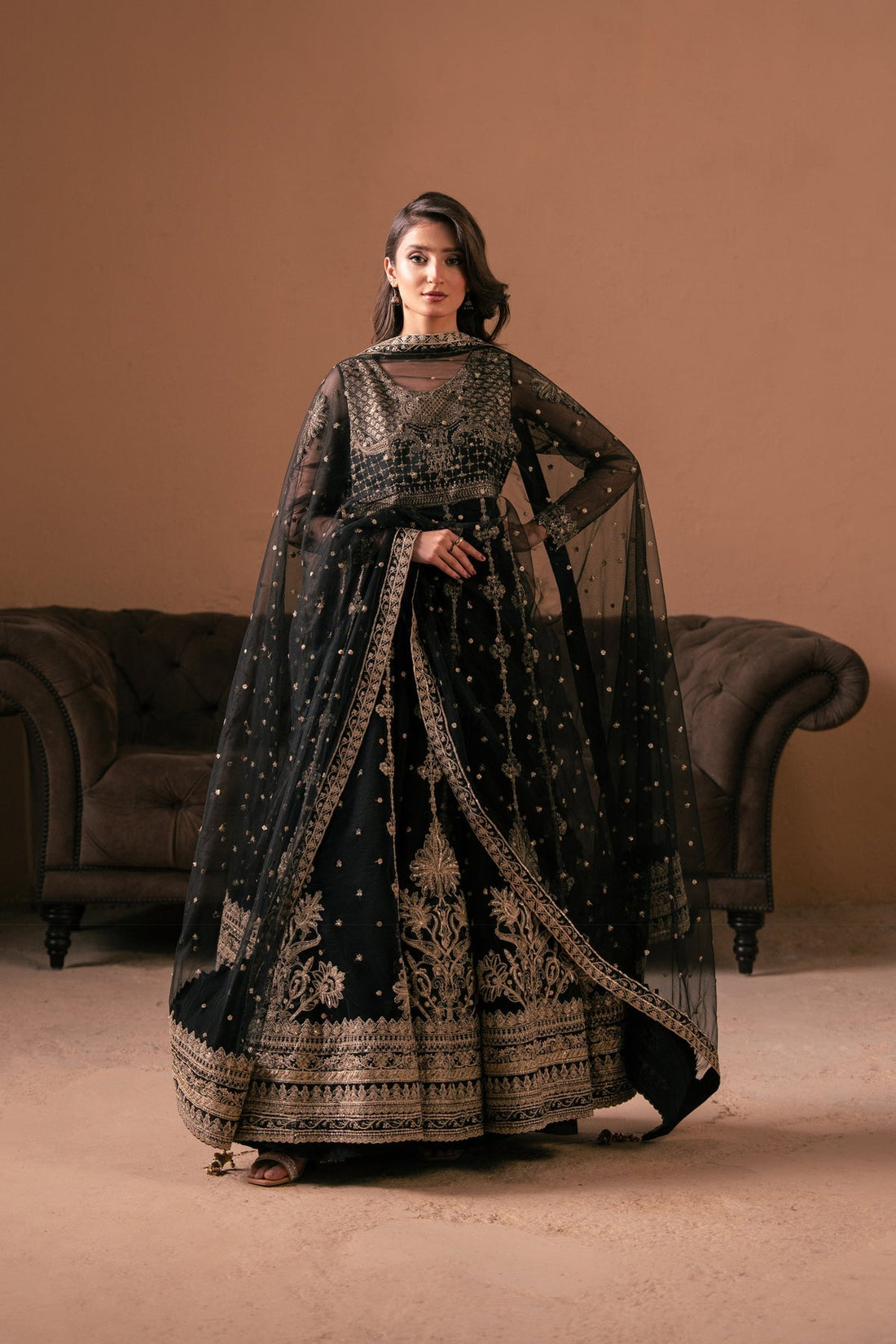 Malook | Rashq e Qamar | Reya XS Black Organza