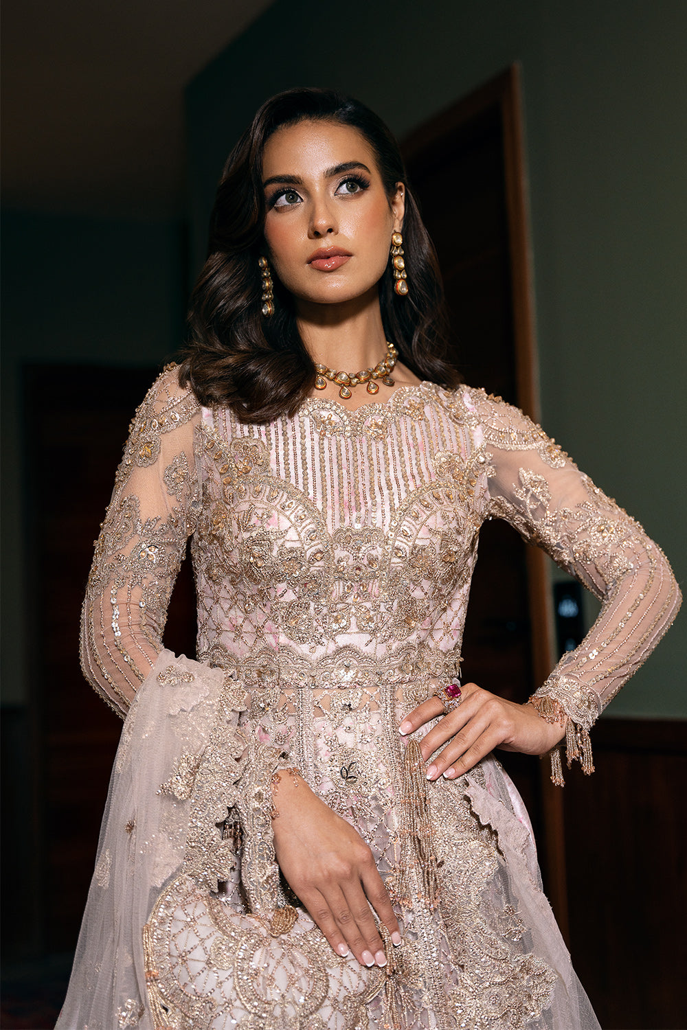 Saira Rizwan | Festive Formals 24 | RIGEL-SRF-D-03 M Off White Net