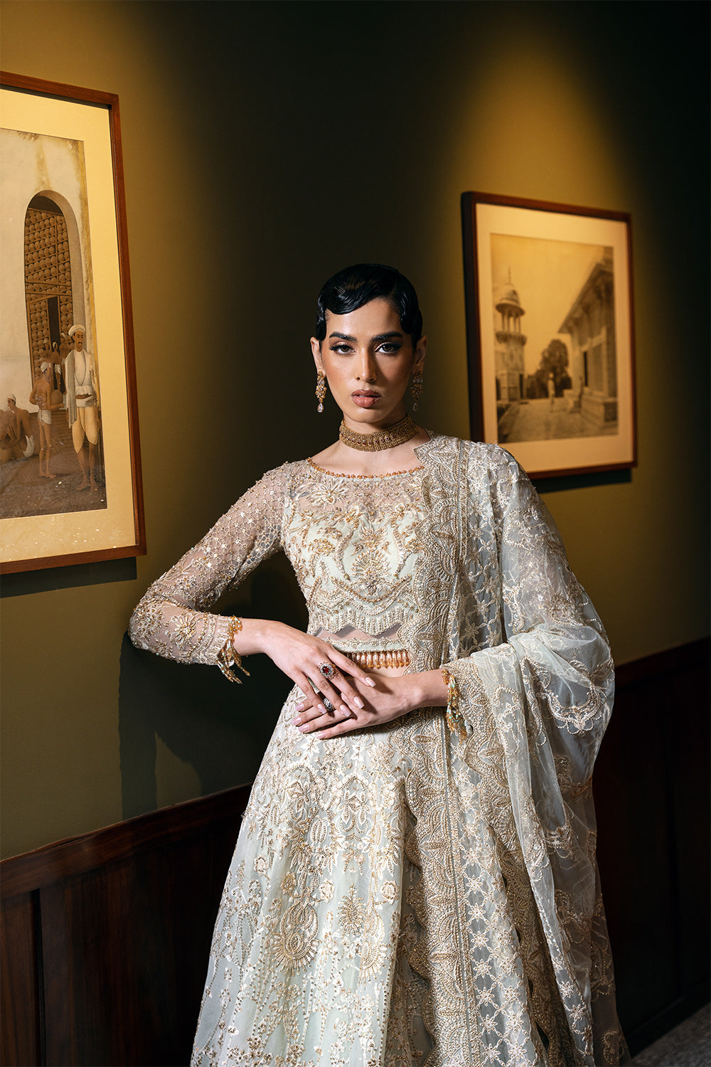 Saira Rizwan | Festive Formals 24 | LUCENT-SRF-D-02 XL Silver Net