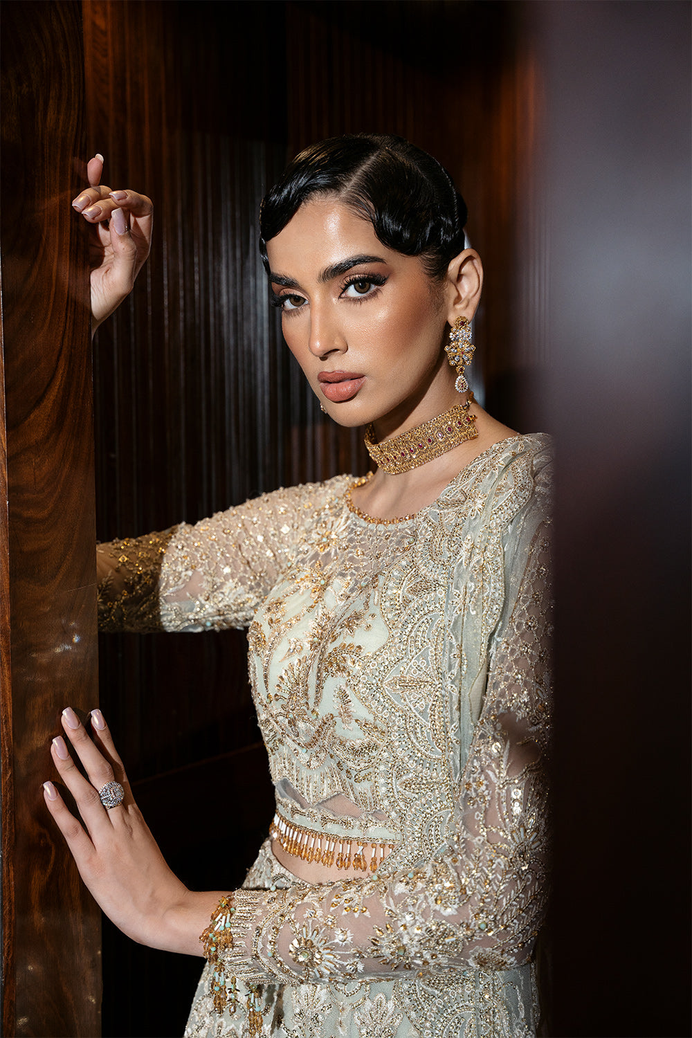 Saira Rizwan | Festive Formals 24 | LUCENT-SRF-D-02 L Silver Net