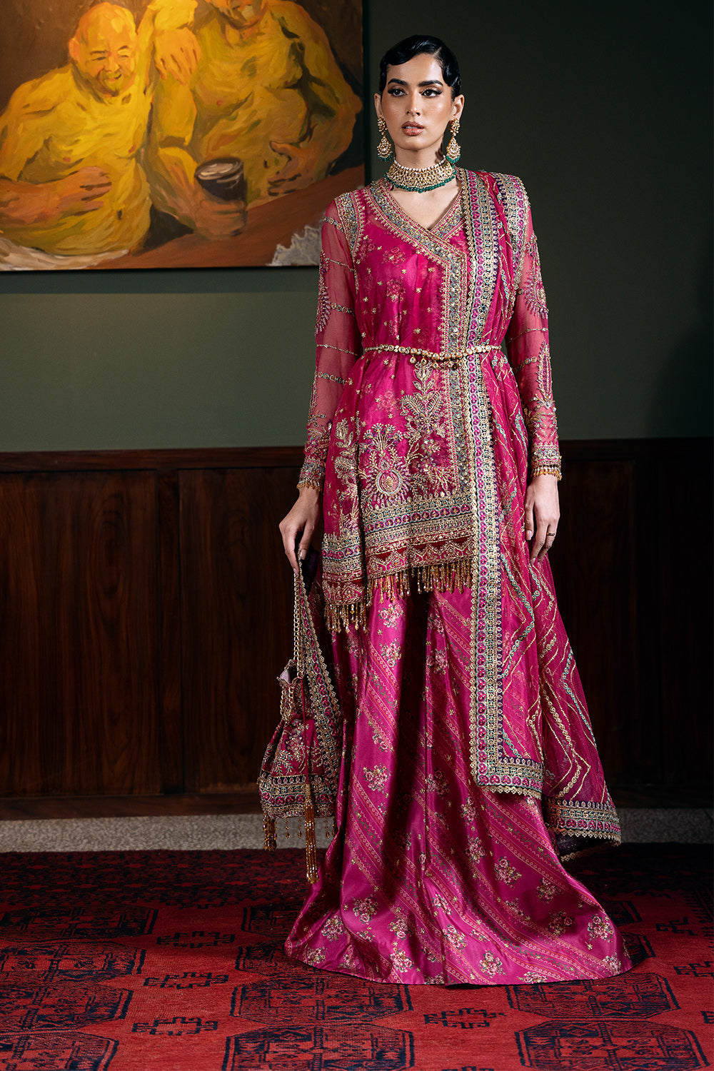 Saira Rizwan | Festive Formals 24 | ENORE-SRF-D-07 XS Magenta Organza