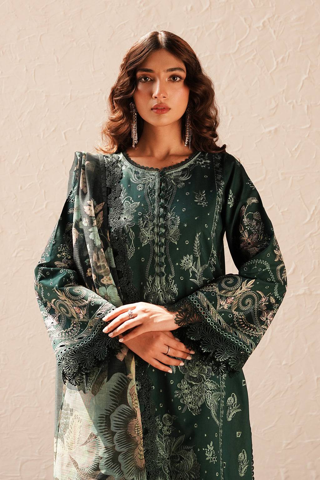Afrozeh | Chikankari Lawn 24 | Viridian - Pakistani Designer Dress - by Afrozeh | Type: Luxury - 100% Original at Saira Sultan