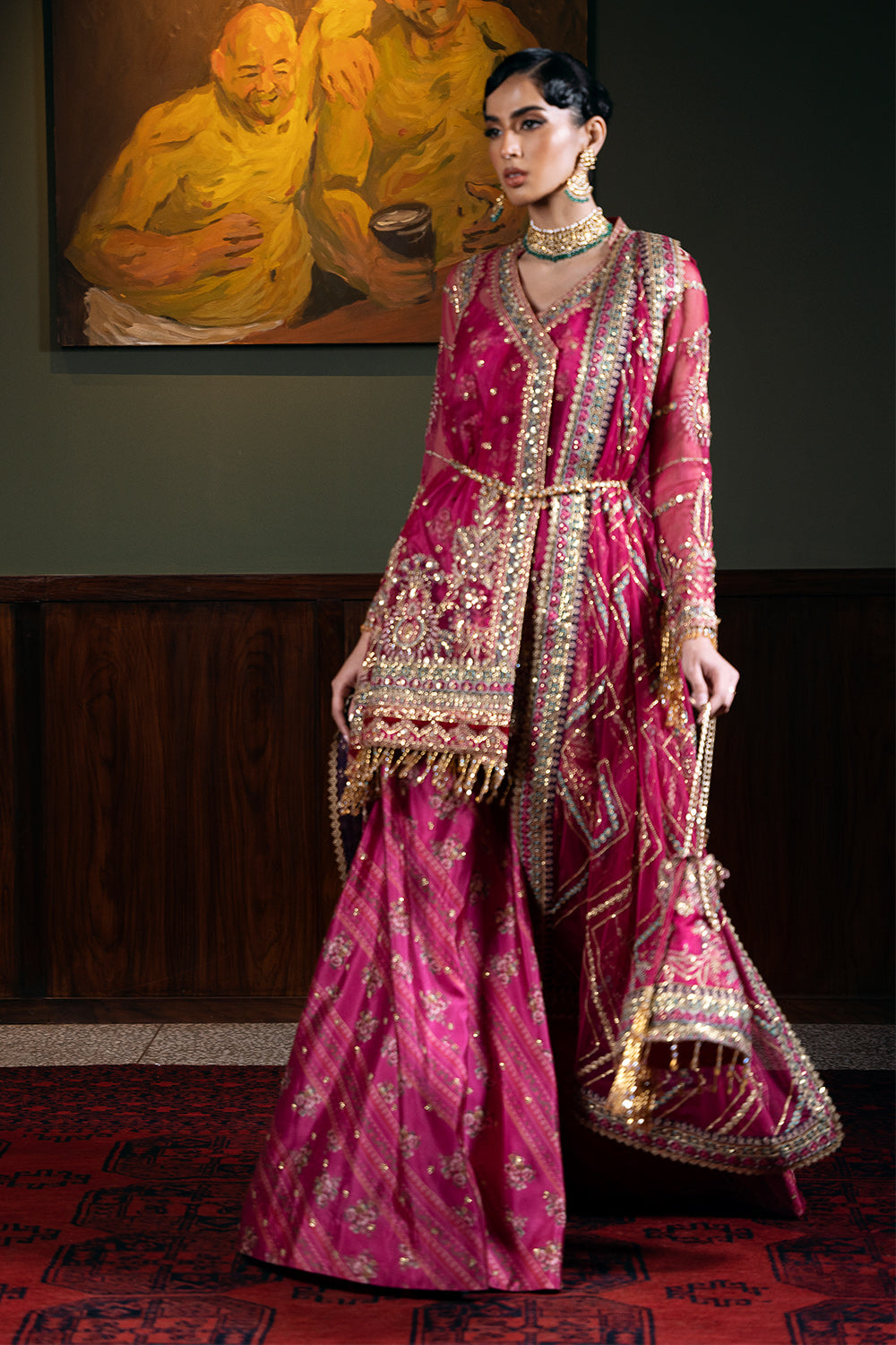 Saira Rizwan | Festive Formals 24 | ENORE-SRF-D-07 Custom Size Magenta Organza