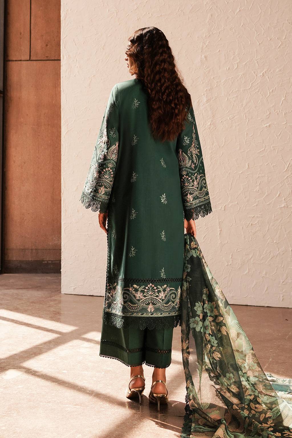 Afrozeh | Chikankari Lawn 24 | Viridian - Pakistani Designer Dress - by Afrozeh | Type: Luxury - 100% Original at Saira Sultan