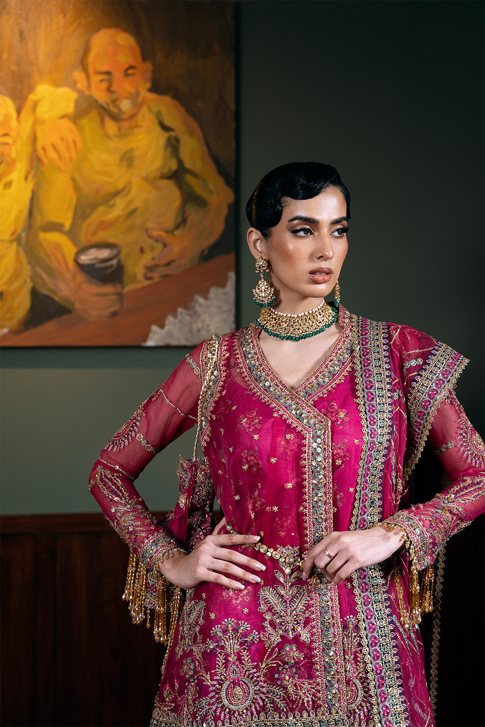 Saira Rizwan | Festive Formals 24 | ENORE-SRF-D-07 L Magenta Organza