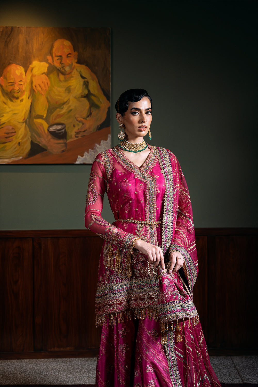 Saira Rizwan | Festive Formals 24 | ENORE-SRF-D-07 XL Magenta Organza