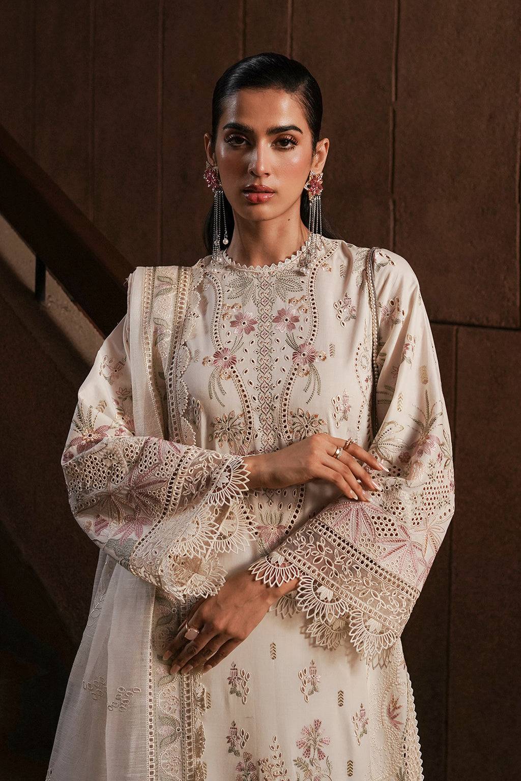 Afrozeh | Chikankari Lawn 24 | Gypsum - Pakistani Designer Dress - by Afrozeh | Type: Luxury - 100% Original at Saira Sultan