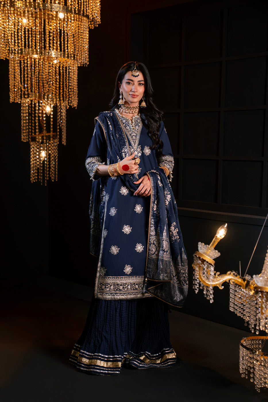 Al Karam | Festive Summer 25 | A-10 XS Navy Blue Lawn