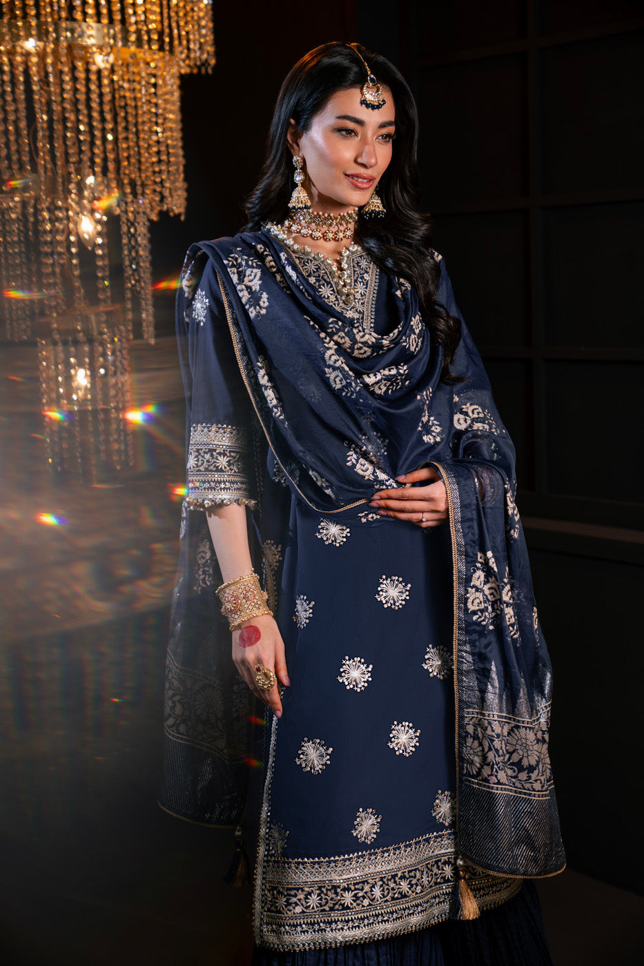 Al Karam | Festive Summer 25 | A-10 XS Navy Blue Lawn