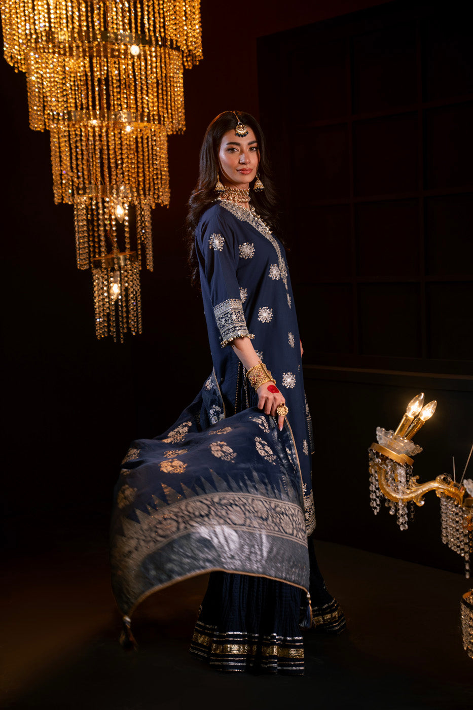 Al Karam | Festive Summer 25 | A-10 L Navy Blue Lawn