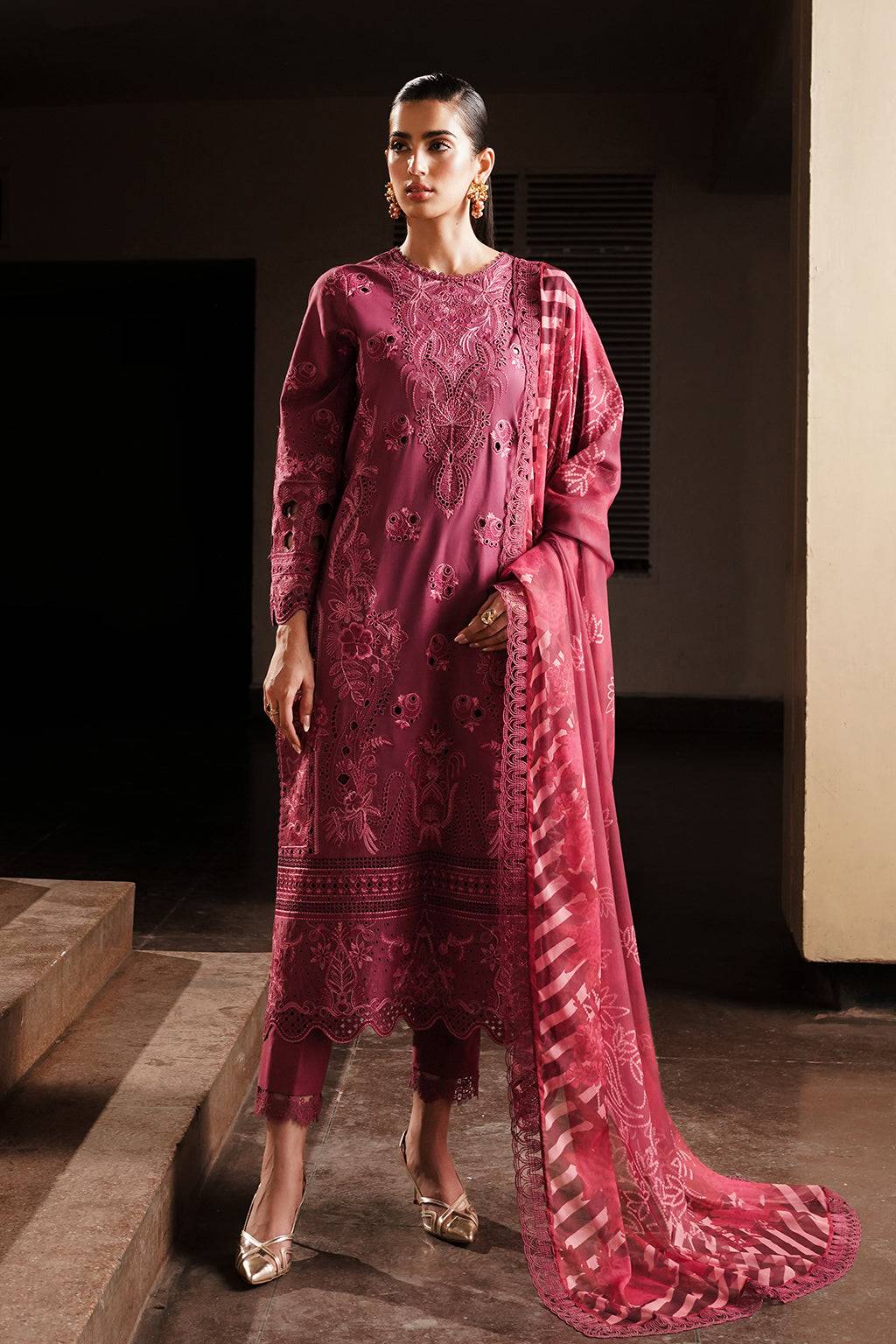 Afrozeh | Chikankari Lawn 24 | Cordovan - Pakistani Designer Dress - by Afrozeh | Type: Luxury - 100% Original at Saira Sultan