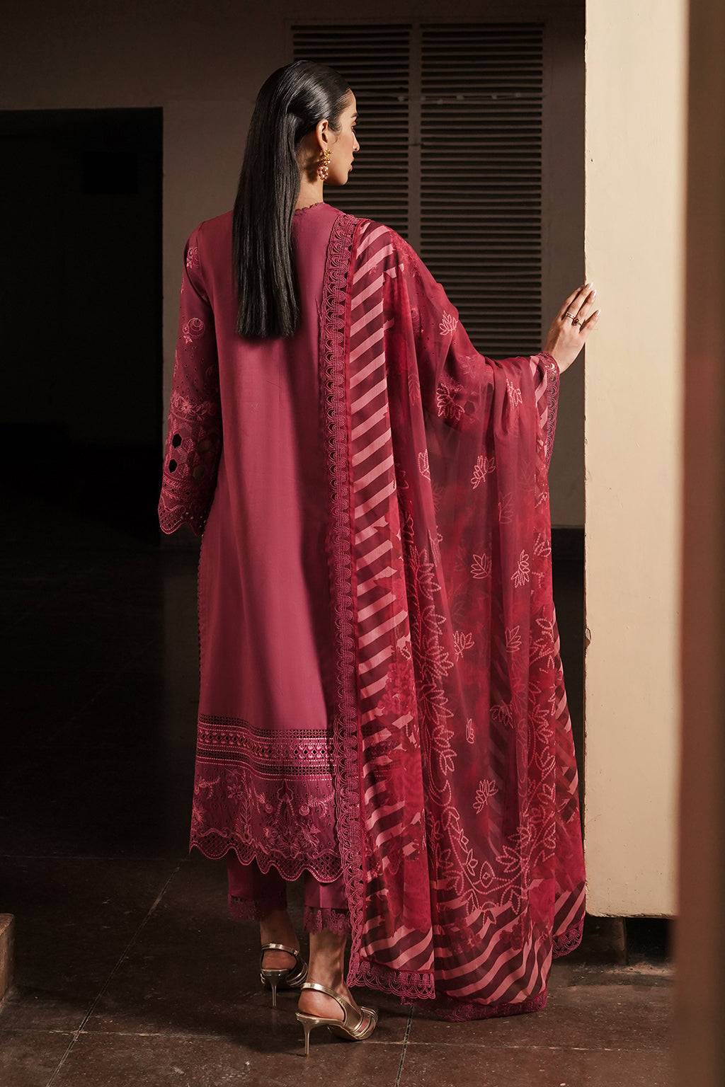 Afrozeh | Chikankari Lawn 24 | Cordovan - Pakistani Designer Dress - by Afrozeh | Type: Luxury - 100% Original at Saira Sultan
