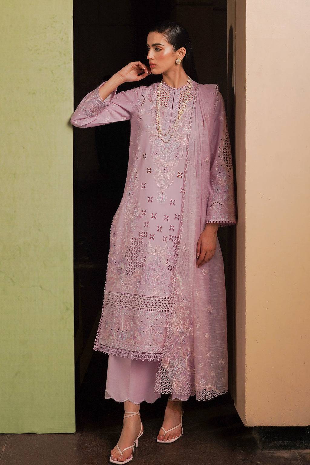 Afrozeh | Chikankari Lawn 24 | Thistle - Pakistani Designer Dress - by Afrozeh | Type: Luxury - 100% Original at Saira Sultan