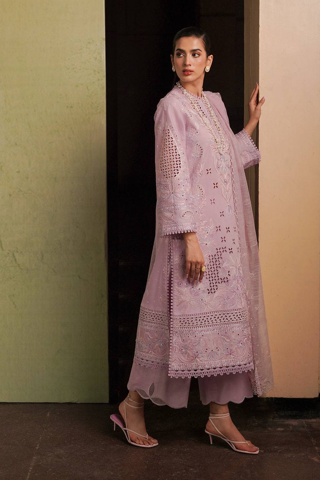 Afrozeh | Chikankari Lawn 24 | Thistle - Pakistani Designer Dress - by Afrozeh | Type: Luxury - 100% Original at Saira Sultan