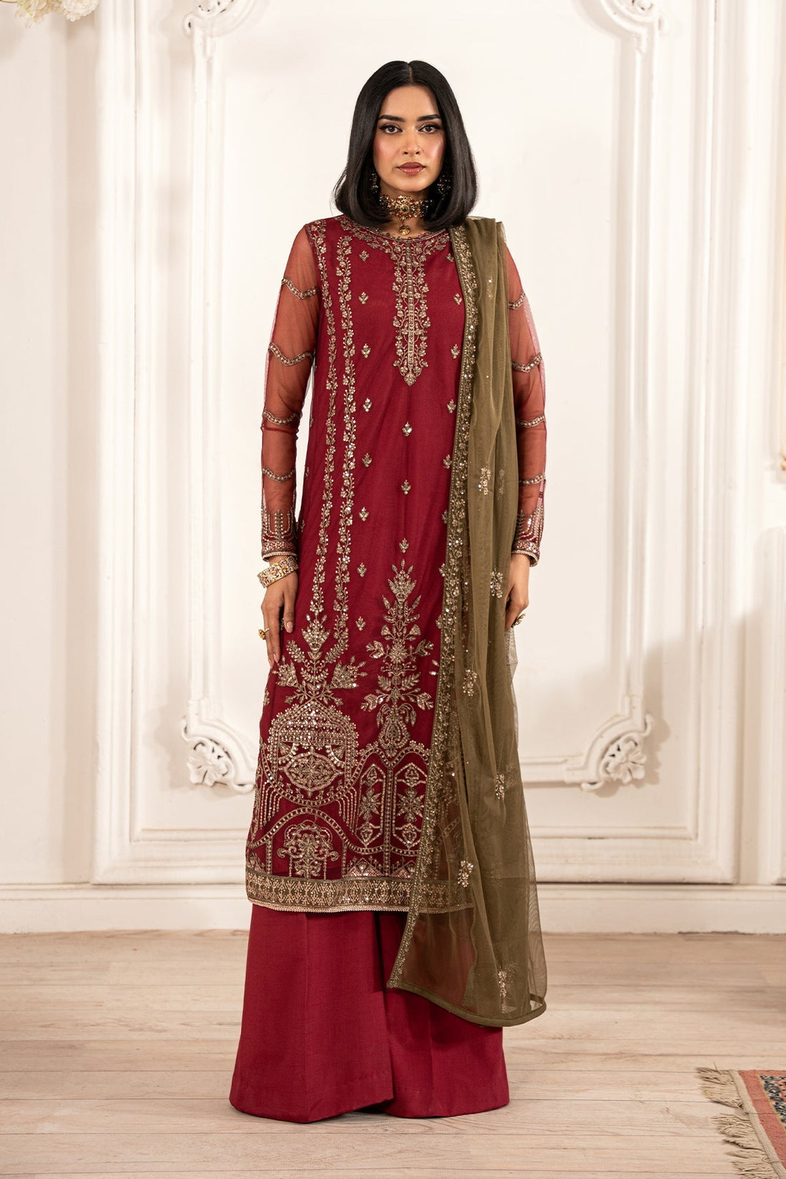 Zarif | Formal Edit 25 | ZFE-02 ALISON XS Maroon Net