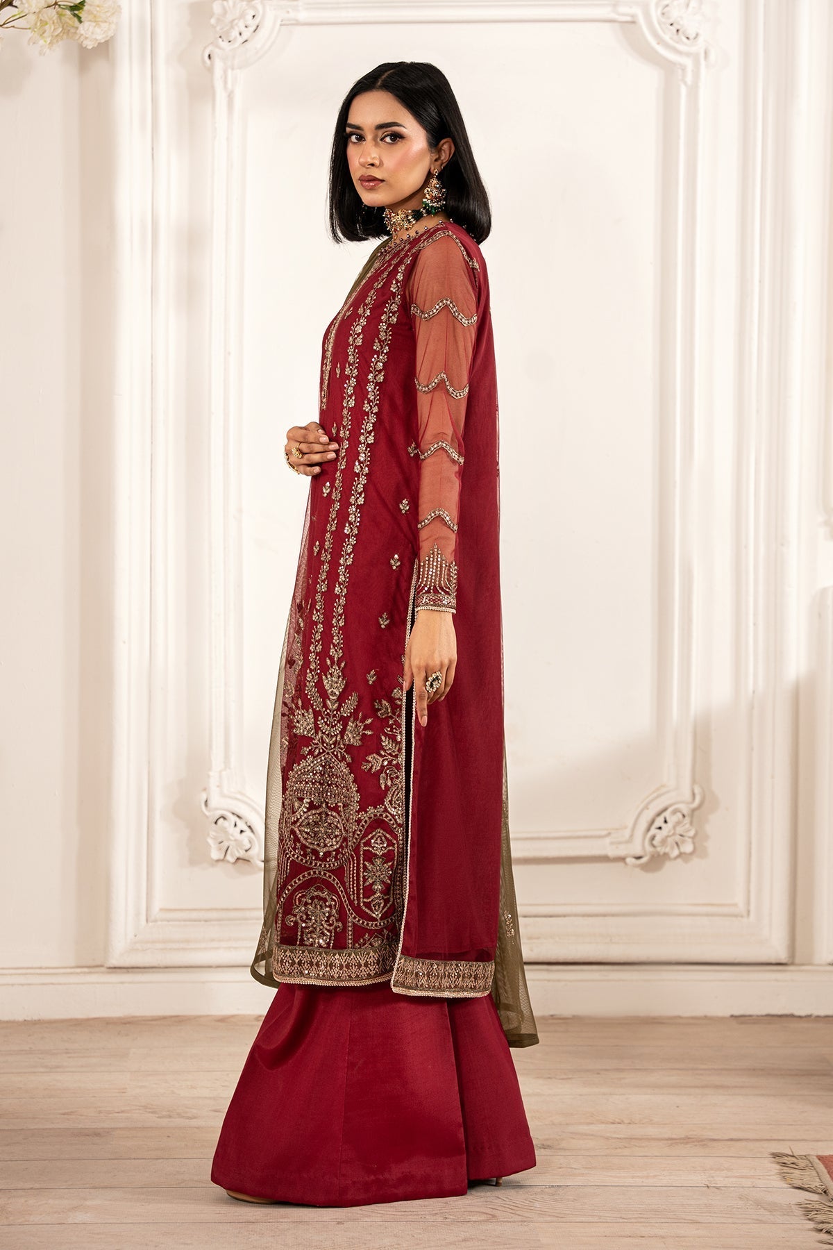 Zarif | Formal Edit 25 | ZFE-02 ALISON Custom Size Maroon Net