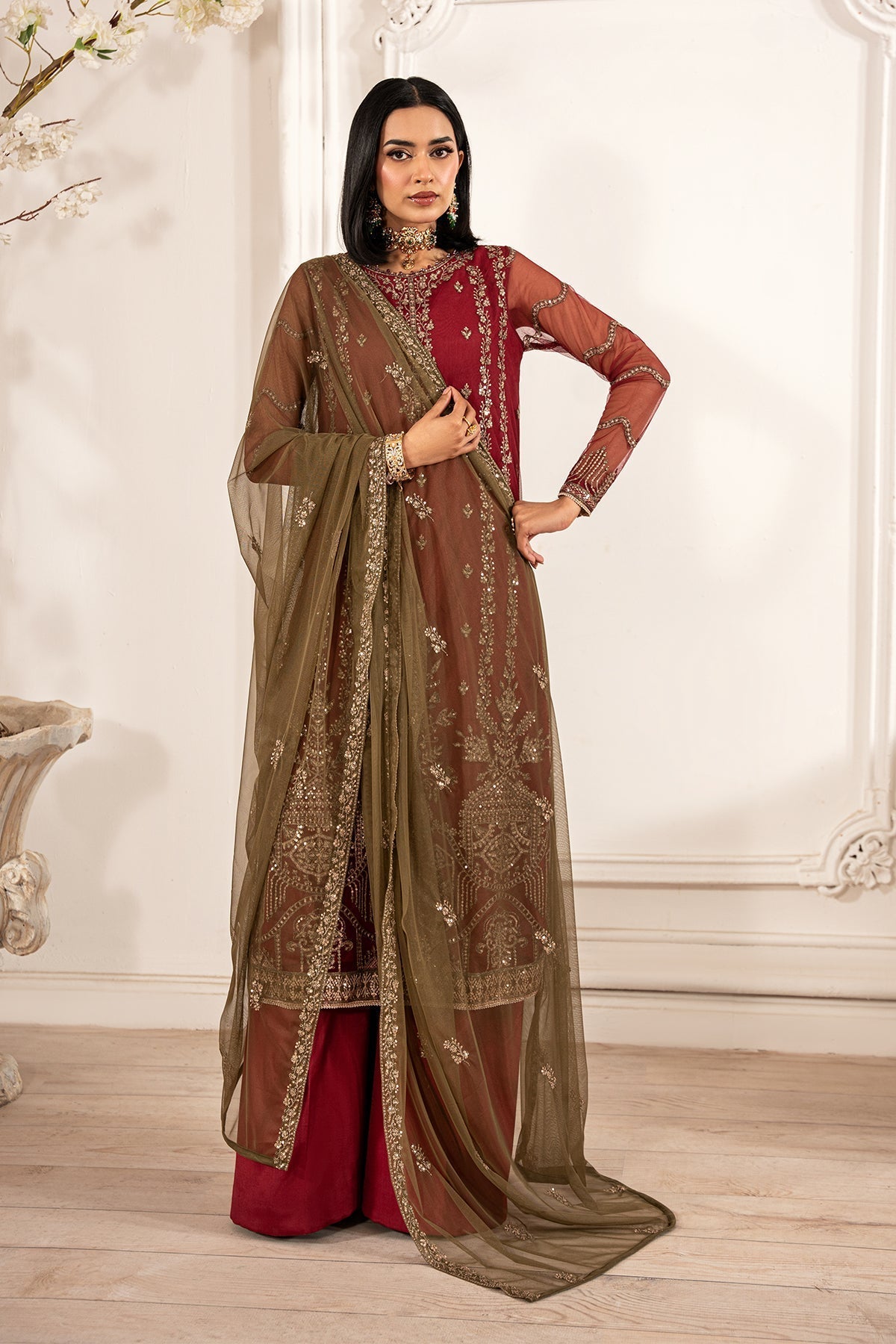 Zarif | Formal Edit 25 | ZFE-02 ALISON L Maroon Net