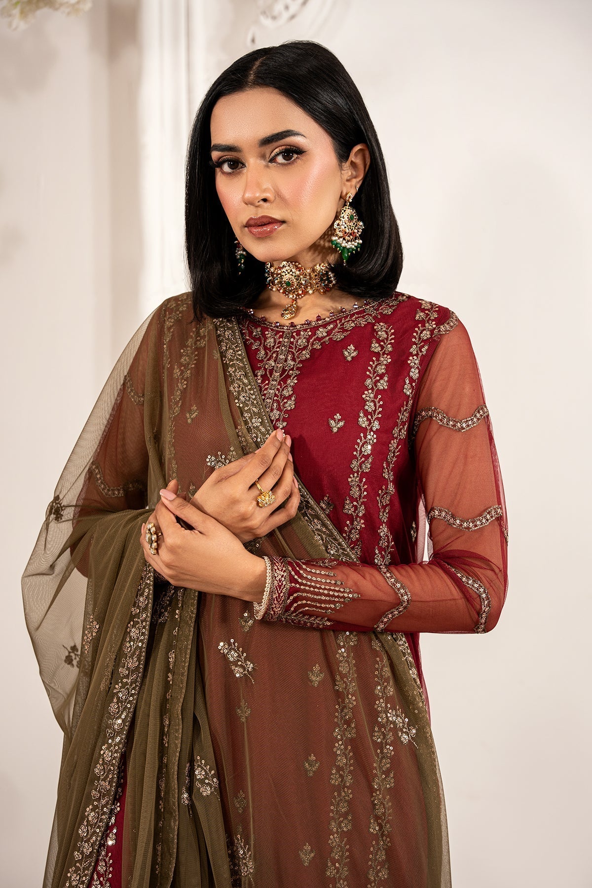 Zarif | Formal Edit 25 | ZFE-02 ALISON M Maroon Net