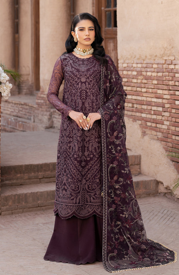 Zarif | Shehnai Luxury Wedding Edit | SEMIRA XS Plum Net