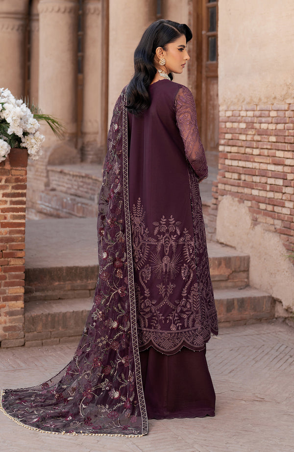 Zarif | Shehnai Luxury Wedding Edit | SEMIRA XS Plum Net