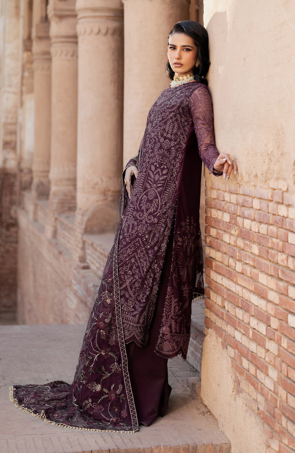 Zarif | Shehnai Luxury Wedding Edit | SEMIRA XL Plum Net