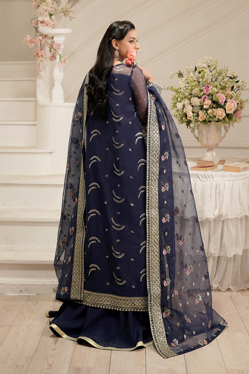 Maryams | Tabeer Luxury Collection | Naqsh S Navy Organza