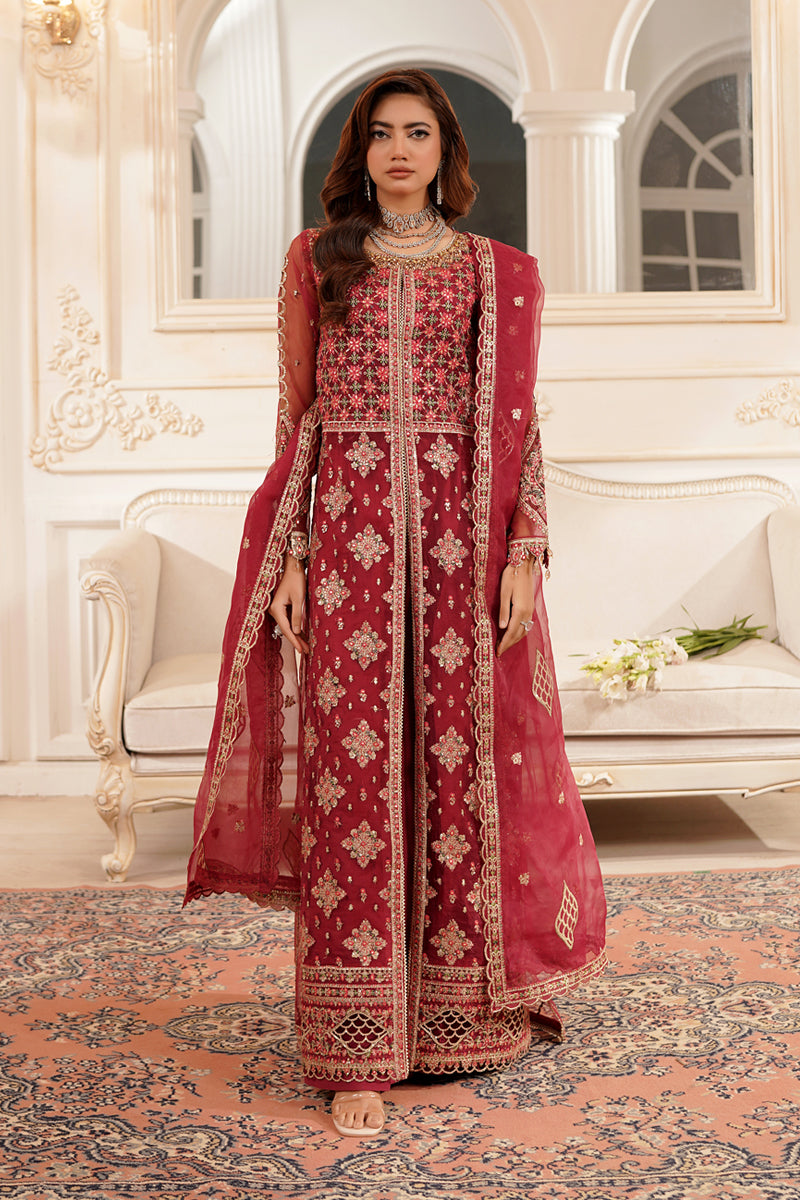Maryams | Tabeer Luxury Collection | Nazneen XS Deep Red Organza