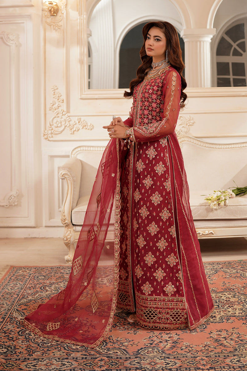 Maryams | Tabeer Luxury Collection | Nazneen S Deep Red Organza
