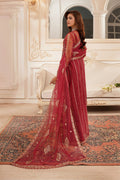 Maryams | Tabeer Luxury Collection | Nazneen L Deep Red Organza
