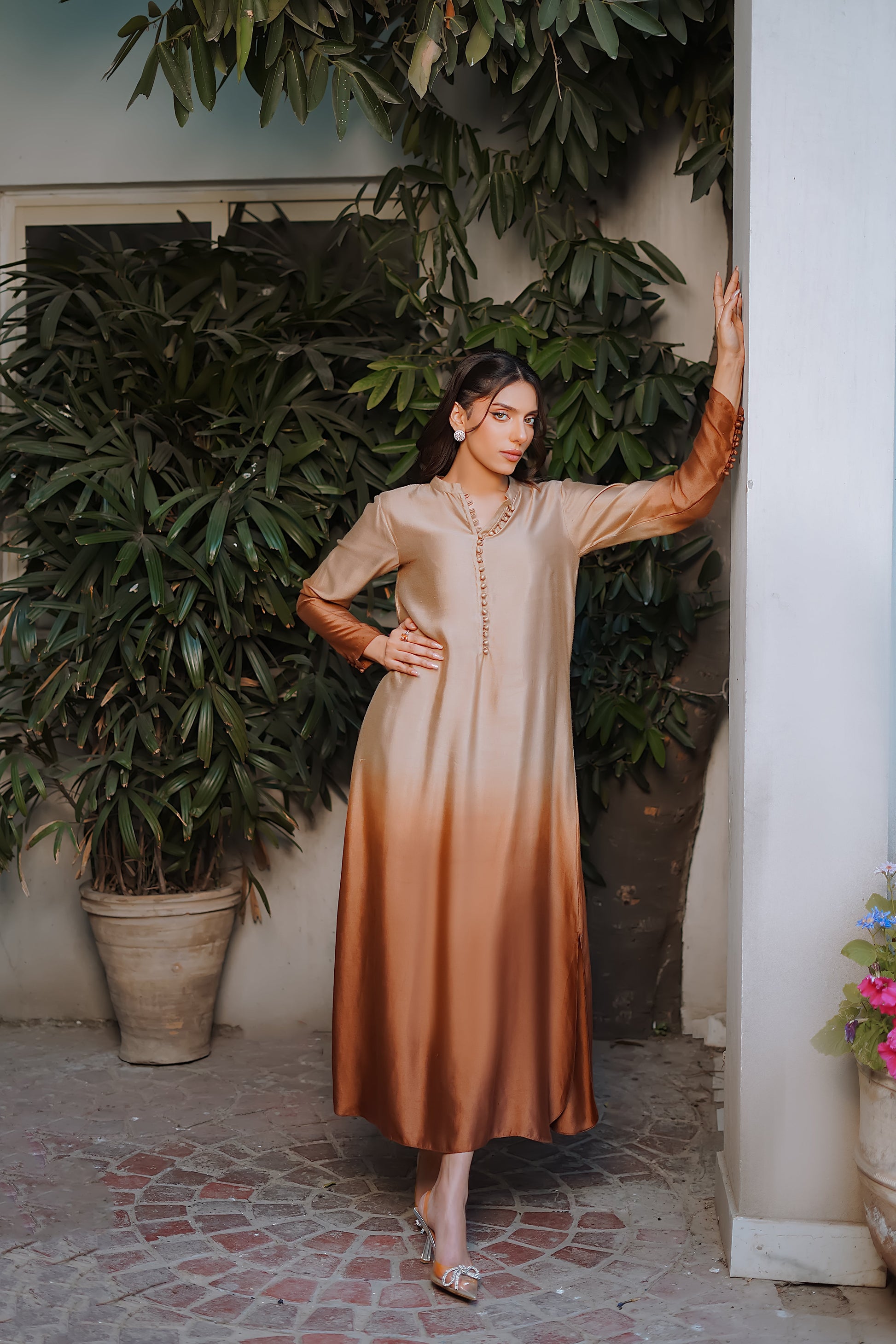 Erum Khan | Nue 25 | Sunset Dusk L Omber Cotton Net