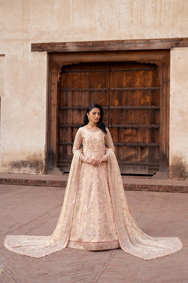 Zarif | Shehnai Luxury Wedding Edit | HEER Custom Size Pale Peach Net