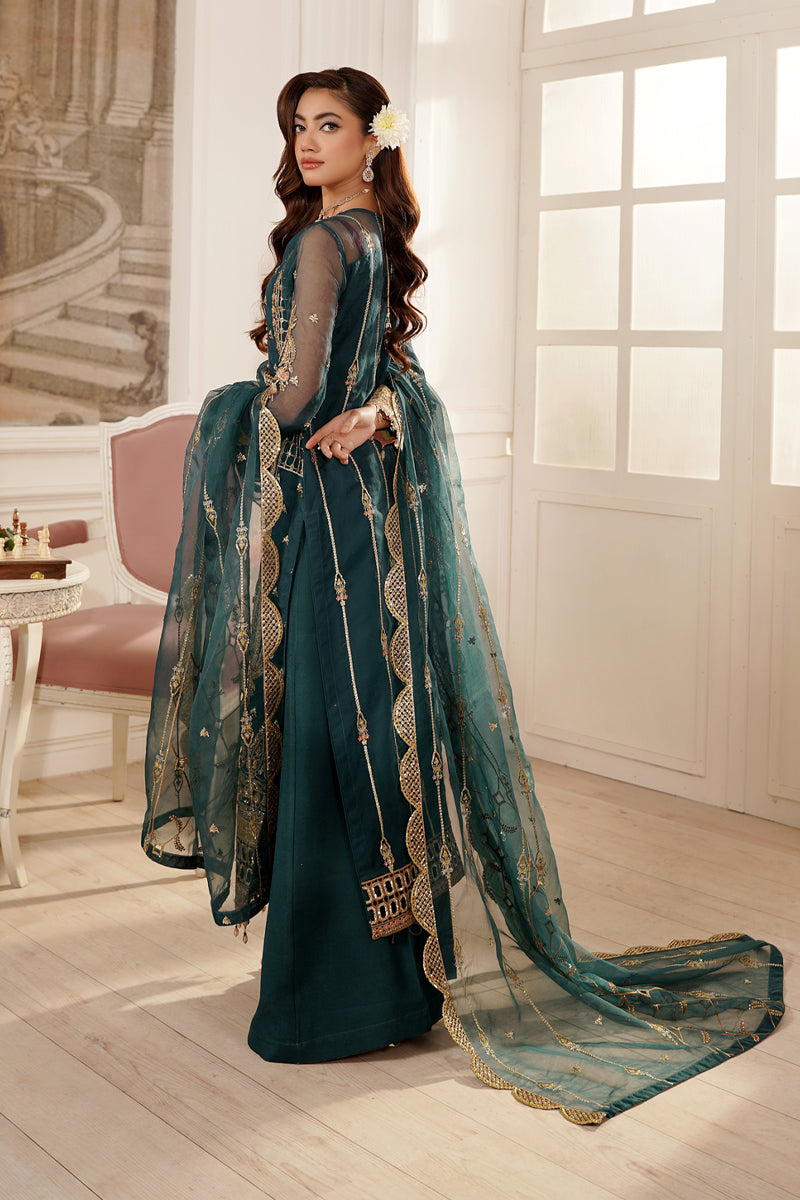 Maryams | Tabeer Luxury Collection | Nayyab XS Teal Green Organza