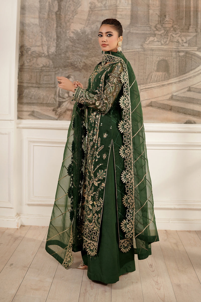 Maryams | Tabeer Luxury Collection | Zahra XS Deep Olive Green Organza