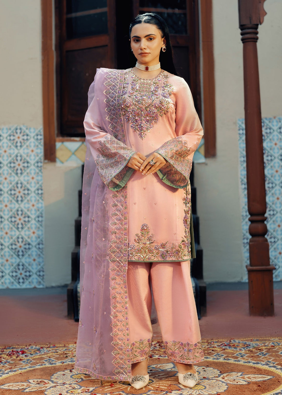 Jamnii | Noor e Nazakat | Noor-e-Khusboo XS Pink Silk