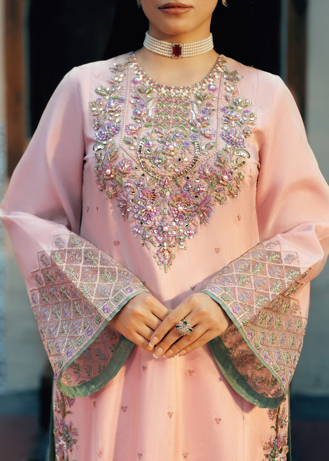 Jamnii | Noor e Nazakat | Noor-e-Khusboo XS Pink Silk