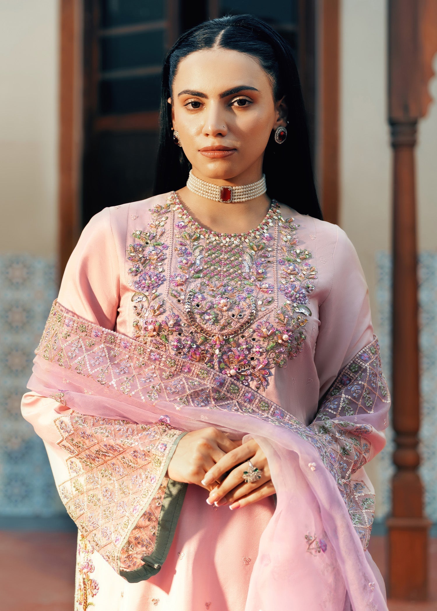 Jamnii | Noor e Nazakat | Noor-e-Khusboo L Pink Silk