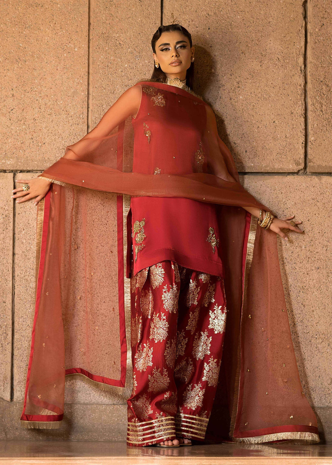 Mahum Asad | Dream a Little Dream of Me | Mimosa XS Red Silk