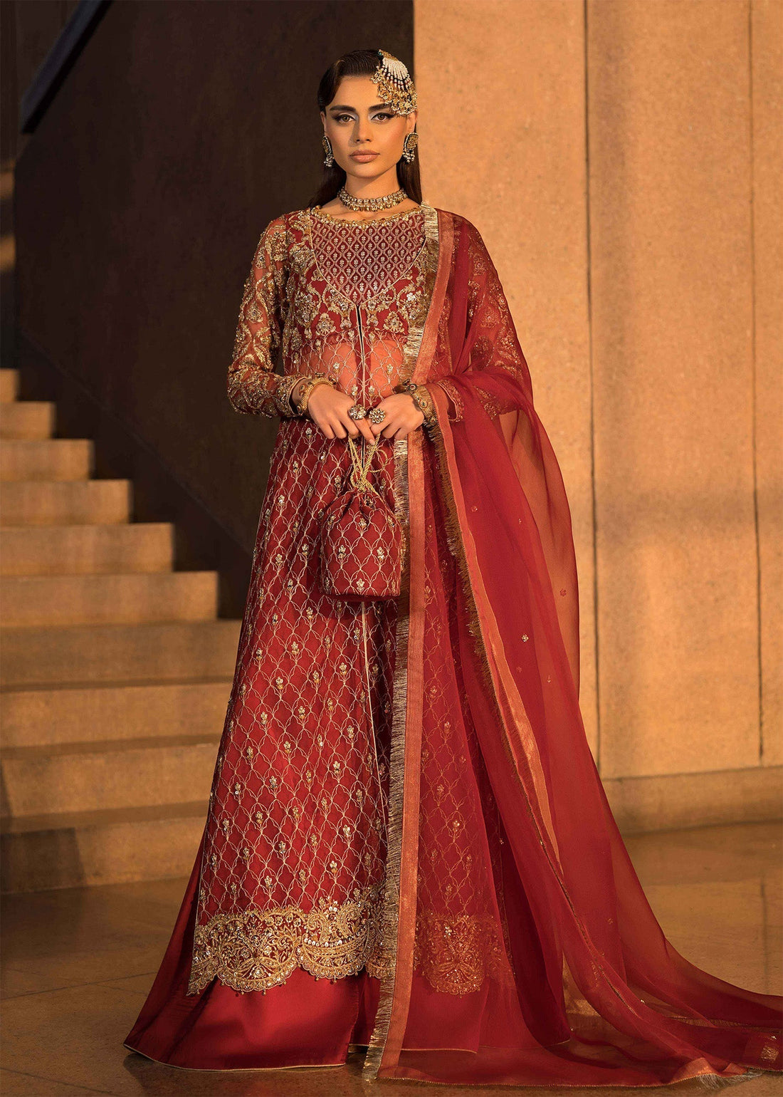 Mahum Asad | Dream a Little Dream of Me | Cherry XS Maroon Organza