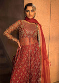 Mahum Asad | Dream a Little Dream of Me | Cherry M Maroon Organza